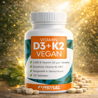 Vitamin D3 K2 5000 Ie + 200 Mcg MK7 Vegan | Hochdosiert | 120 Tabs 19 Monate