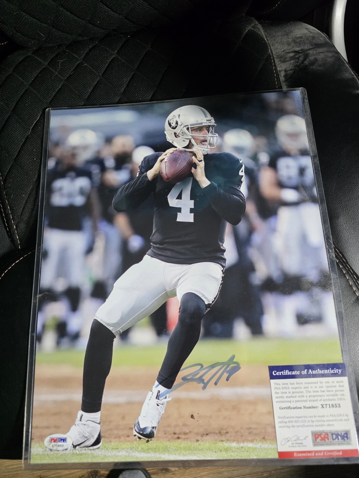 derek carr Autographed Signed las vegas raiders Raiders Photo 