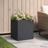 Garten-Pflanzgefäß Schwarz 25 X 25 X 25 Cm Kaltgewalzter Stahl