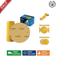 Durable 6-Inch Gold Sandpaper Discs 320 Grit - 100 Pack, Anti-Clogging 0.39 per gallon