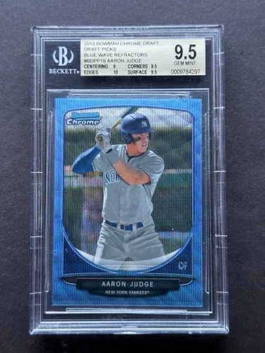 2013 Bowman Chrome Draft AARON JUDGE Blue Wave Refractor Rookie RC BGS 9.5 GEM