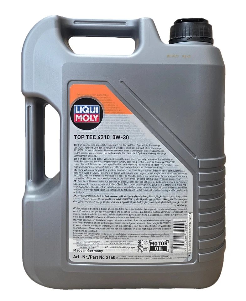 LIQUI MOLY Top Tec 4210 0W-30 VW 504.00 507.00 BMW LL-04  1x5 Liter - Bild 2 von 2
