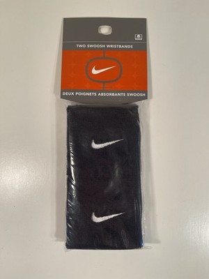 Nike Two Swoosh Wristbands, AC0009 001, Black With White Swoosh, Early 2000 s 