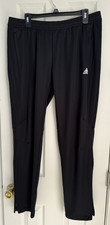 Adidas Women  s Climacool Black 3-Stripe Track Pants XL EUC