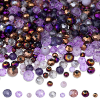 1100 StüCk Lila Kristalle Glasperlen Kit Facettierte Perlen Glasperlen Mit Loch