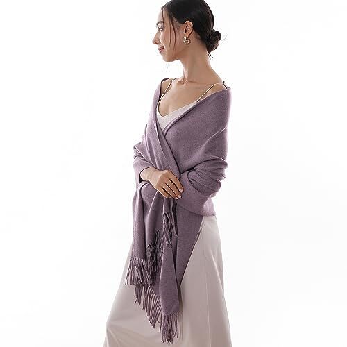 Bufandas de invierno para mujer chales pashmina envolturas para vestidos de noche grandes morados - Imagen 3 de 7
