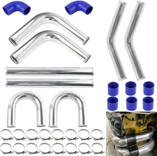⭐2.5" Universal Aluminum Turbo Intercooler Elbow Pipe Kit +Silicone Hose+Clamps⭐