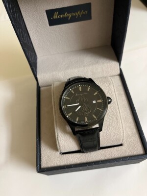 Montegrappa Fortuna black phantom Ca$h watch 42mm Swiss Made IDF$WALC