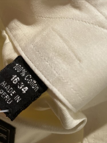 Ike Behar Men's Long Sleeve Light Yellow Dress Shirt Size 16 34 French Cuffs - Picture 5 of 5