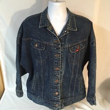 Vtg Lee Riders Womens Blue Denim Jean Jacket Small PATD-153438 USA Union Made FS