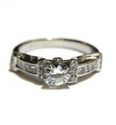 GIA 14k white gold .87ct round diamond engagement ring 3.6g estate vintage 5.5 — photo 3