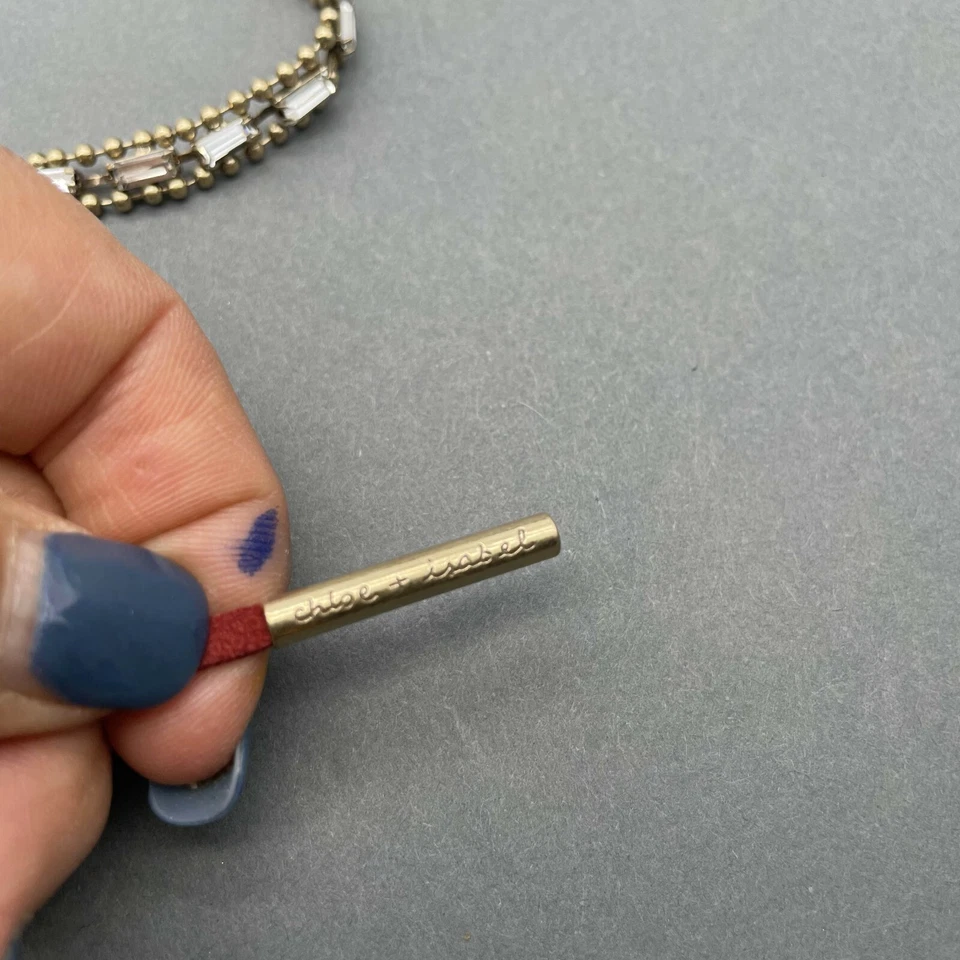 Jen Atkin Chloe & Isabel Gamuza Collar Tocado Cuero Tono Plata Ajustable Foto 3 de 4