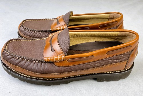 LL BEAN Brown Slip On Loafer Walking Shoes Mens Size 10 EE