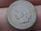 1865 Indian Head Cent Penny- Plain 5, Good Details