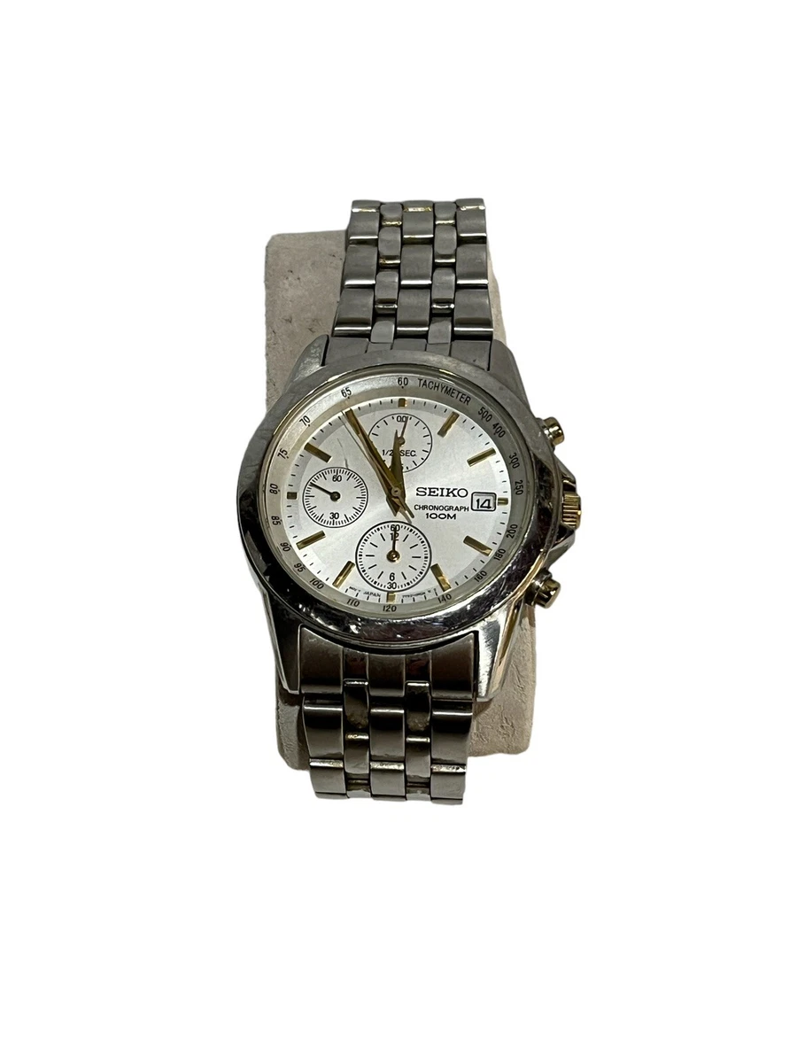 Seiko chronograph best sale 100m white dial