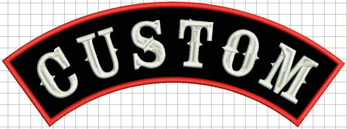 12" 30cm TOP ROCKER CUSTOM EMBROIDERED Patch Sew On biker vest, side or bottom