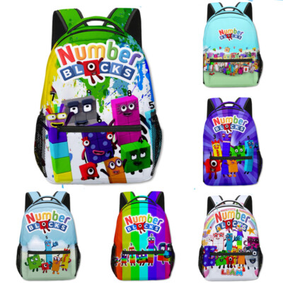 Jungen Mädchen Zahlenblöcke Rucksack Kinder Schultasche Reiserucksack Cartoon Tasche