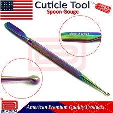 Beauty Gouge With Spoon Cuticle Pusher Remover Rainbow/multi Manicure Nails Art