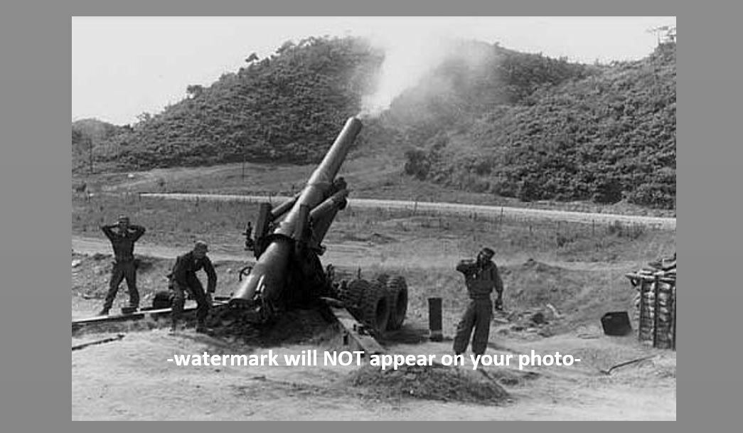 Korean War M115 Howitzer 8 Inch Cannon PHOTO US Army Field Artillery at YONCHON