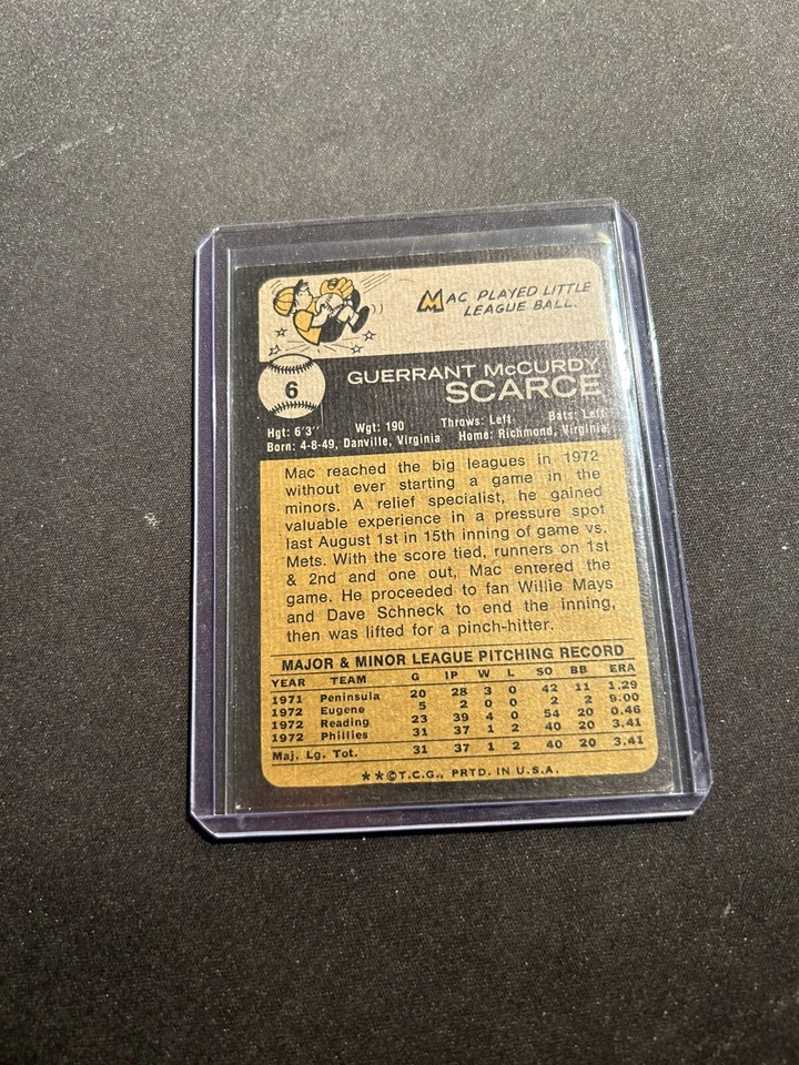 2022 TOPPS HERITAGE HIGH NUMBER MAC SCARCE #6 1973 STAMPED BUYBACK BASEBALL CARD - Image 2 of 2