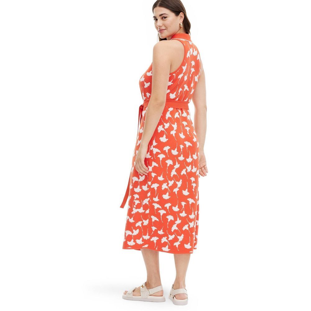 Diane von Furstenberg Women's Collared Sleeveless Midi Wrap Diane von Furstenberg Women's Collared Sleeveless Midi Wrap