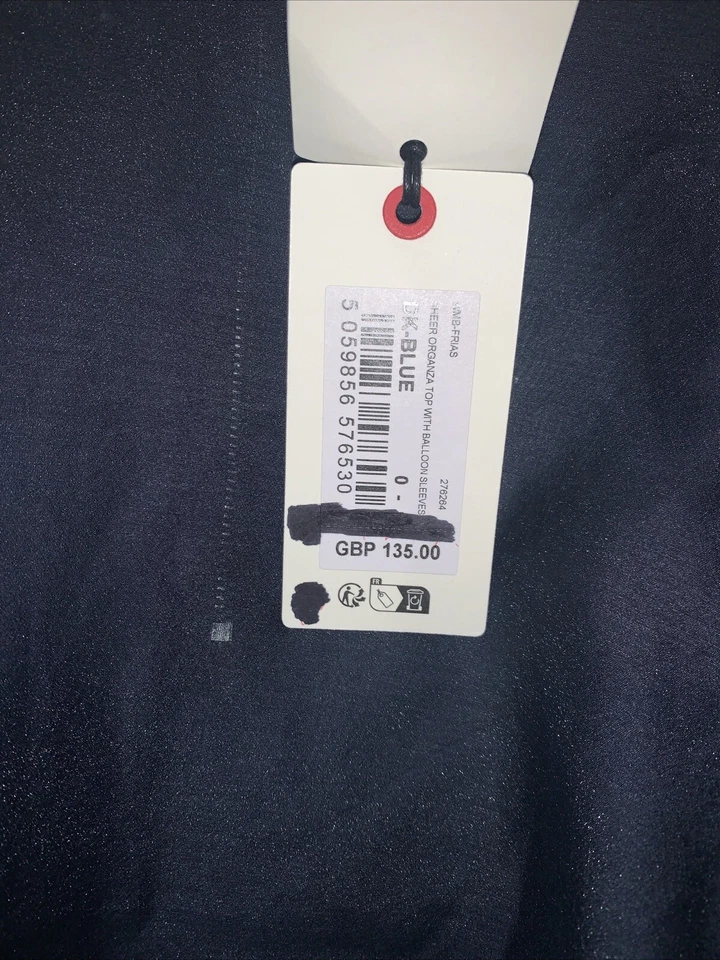 BNWT LADIES TED BAKER FRIAS SHEER ORGANZA TOP BALLOON SLEEV. SZ 0,UK 6 RRP £135 - Image 3 of 4