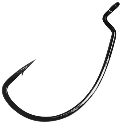 Gamakatsu EWG SL Hook Worm Offset schwarz - Offsethaken, Wide Gap Raubfischhaken