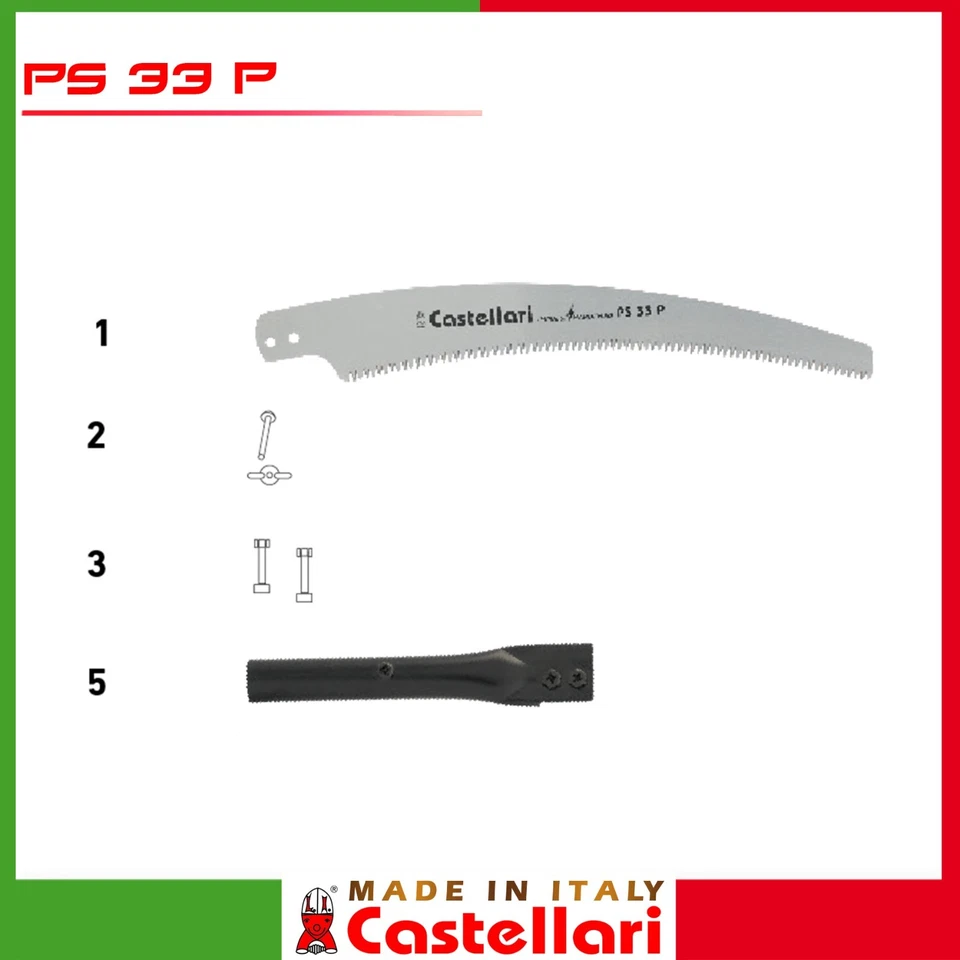 CASTELLARI PS 33 p 33 cm Curved Blade Telescopic Pruning high branch Pole Saw - image 3 of 4