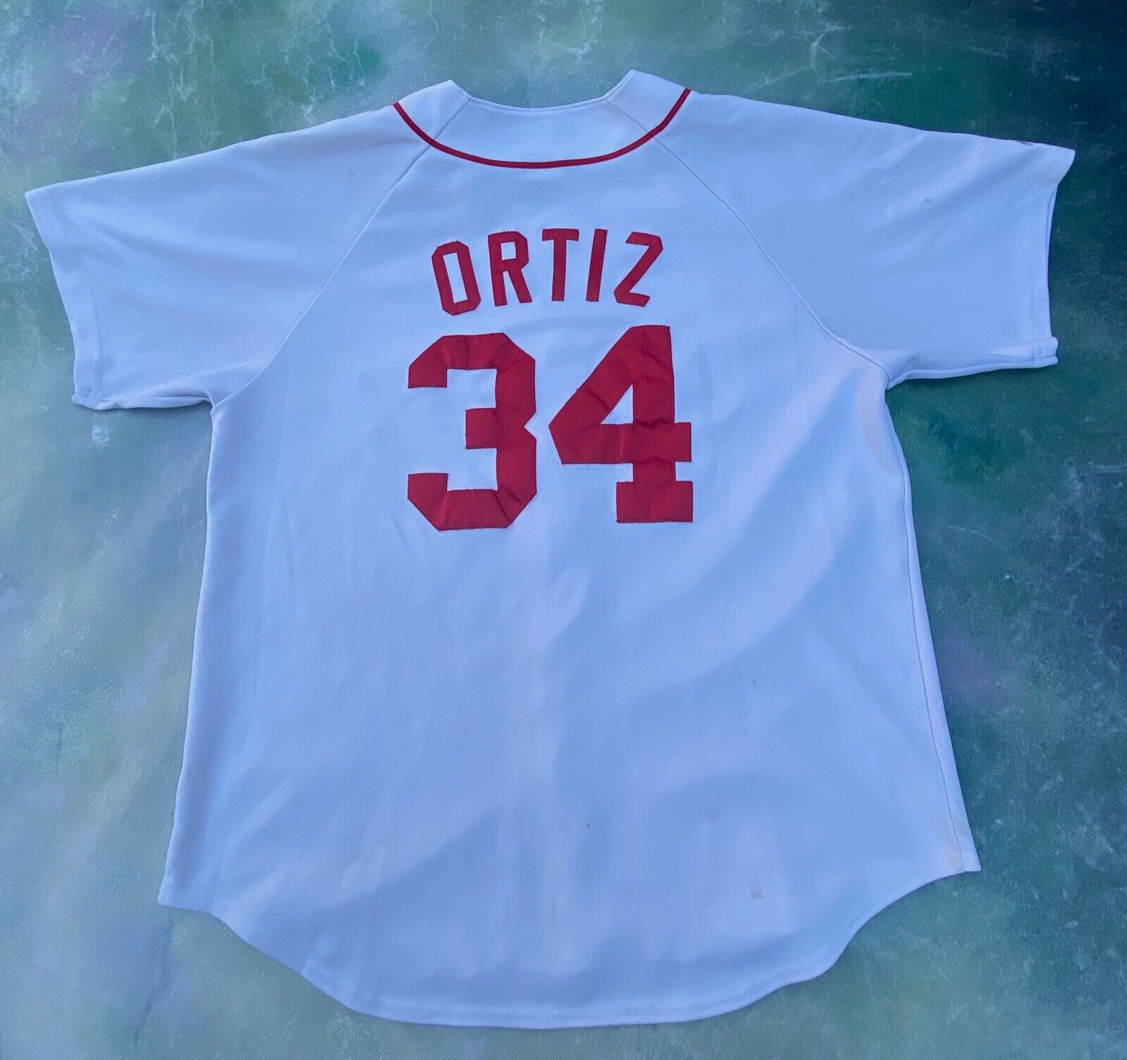 Women's Majestic Threads David Ortiz Red Boston Red Sox Name & Number  Tri-Blend Three-Quarter Length Raglan T-Shirt