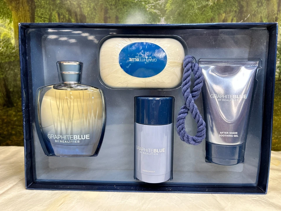 REALITIES 石墨蓝色 100 毫升彩色/ 125 毫升 AFTERSHAVE/ 75G DEODORANT/220G 香皂 — 第 2/4 张图片