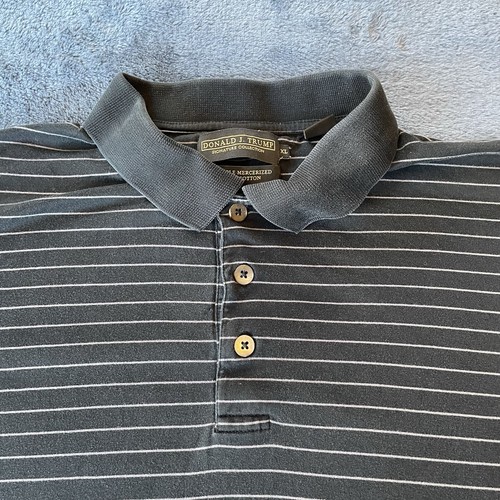 Donald Trump Signature Collection Mens Long Sleeve Black Striped Shirt XL - Picture 2 of 12