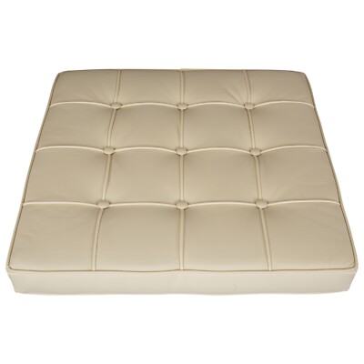 French Vanilla Genuine Leather/Match Replacement Cushion Pavilion Style Ottoman