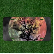Custom Personalized License Plate Auto Tag With Stunning Tree By Colorful Planet