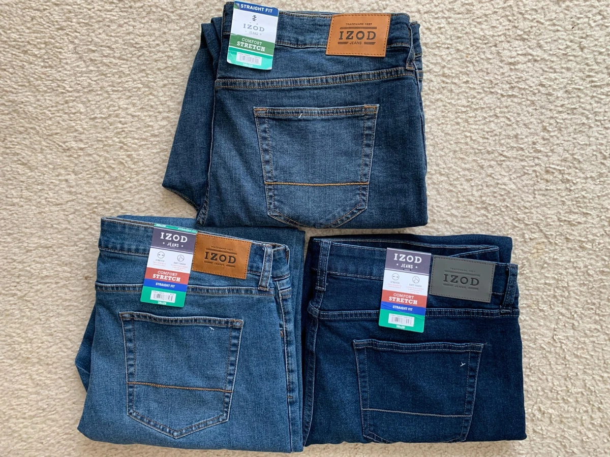 NEW WITH TAGS IZOD Men s Comfort Stretch Straight Fit Jeans 1566219