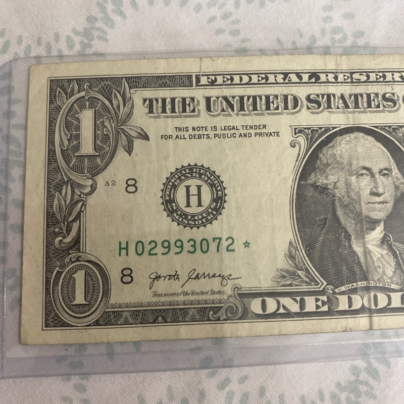 $1 Dollar Bill Star Note 
