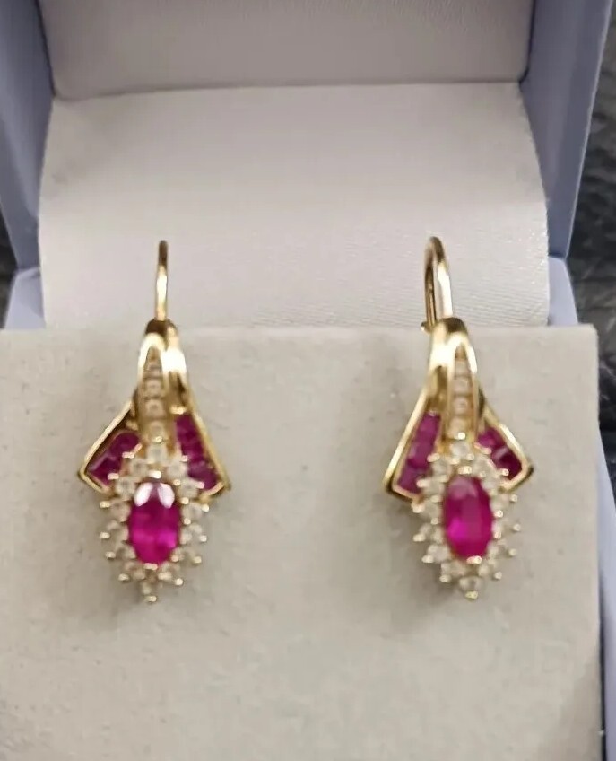 14Kt Gold Over Silver Lab Created Ruby Gemstone M… - image 3