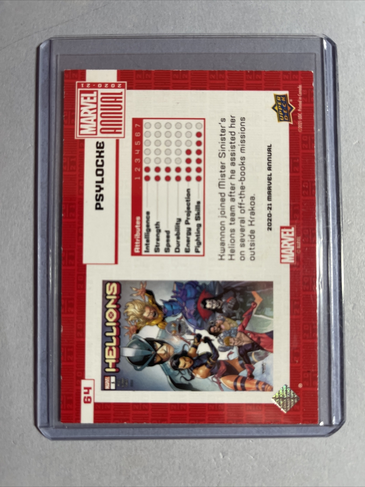 PSYLOCKE 2020 2021 Upper Deck Marvel Annual ePack Exclusive XMen Cover