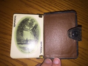 Chicago Milwaukee St Paul CM STP Railroad Scenic PLAYING CARDS DECK Leather Case