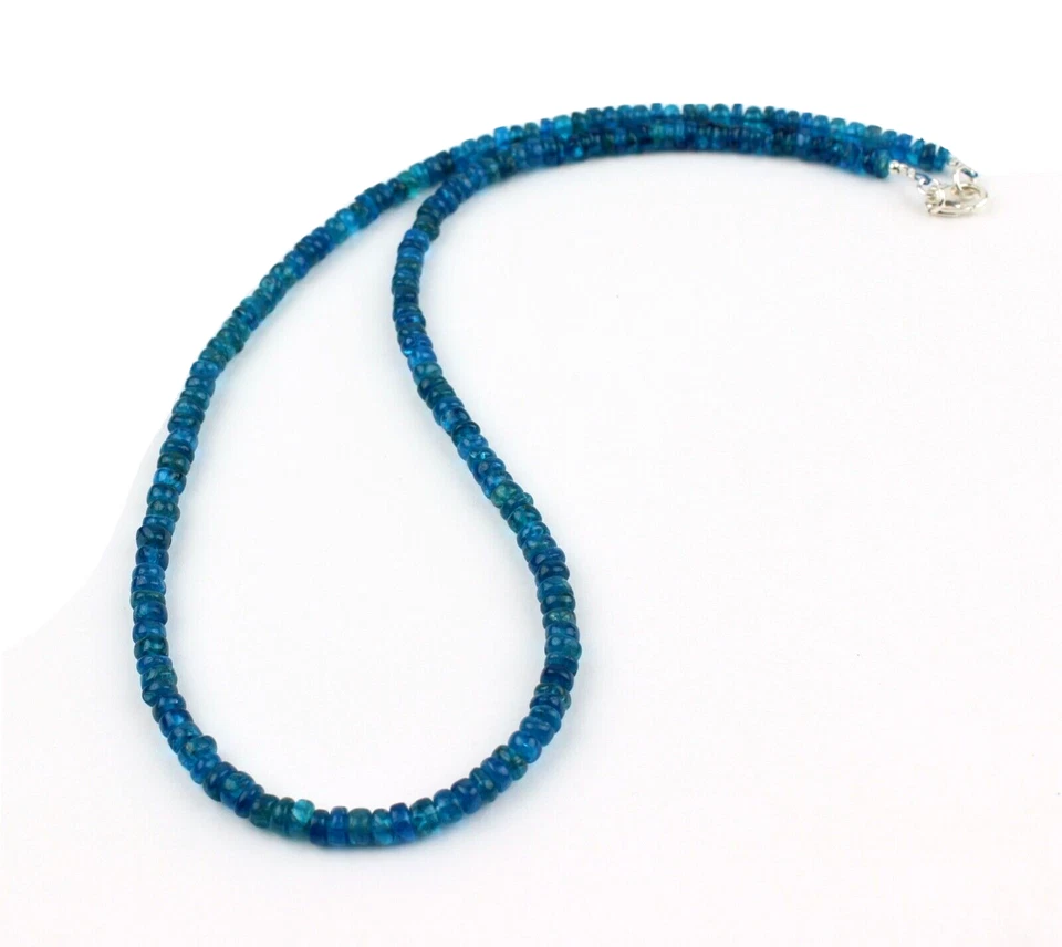 Collar De Apatito Neón Azul Con Rondeles, Regalo, Aproximadamente 47 Cm De Largo - Imagen 2 de 4