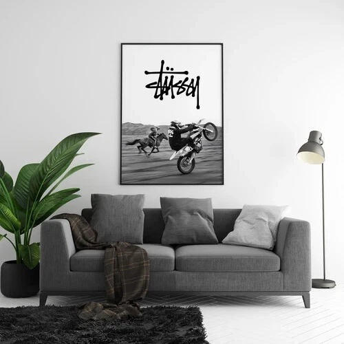 Póster de moto Stussy ropa de calle decoración arte de pared urbano para ciclistas - decoración de pared Foto 4 de 4