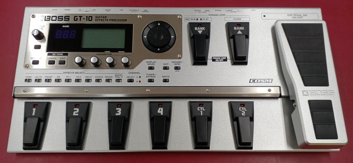 Boss GT-10 Guitar Multi-Effects Floor Processor Pedal Board