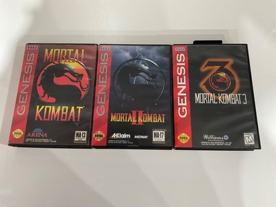Sega GENESIS Game Lot MORTAL KOMBAT 1 2 3 Trilogy Bundle