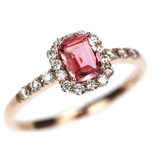 K18PG Paparazia Sapphire Diamond Ring 0.541ct D0.25ct - Auth free shipping from 