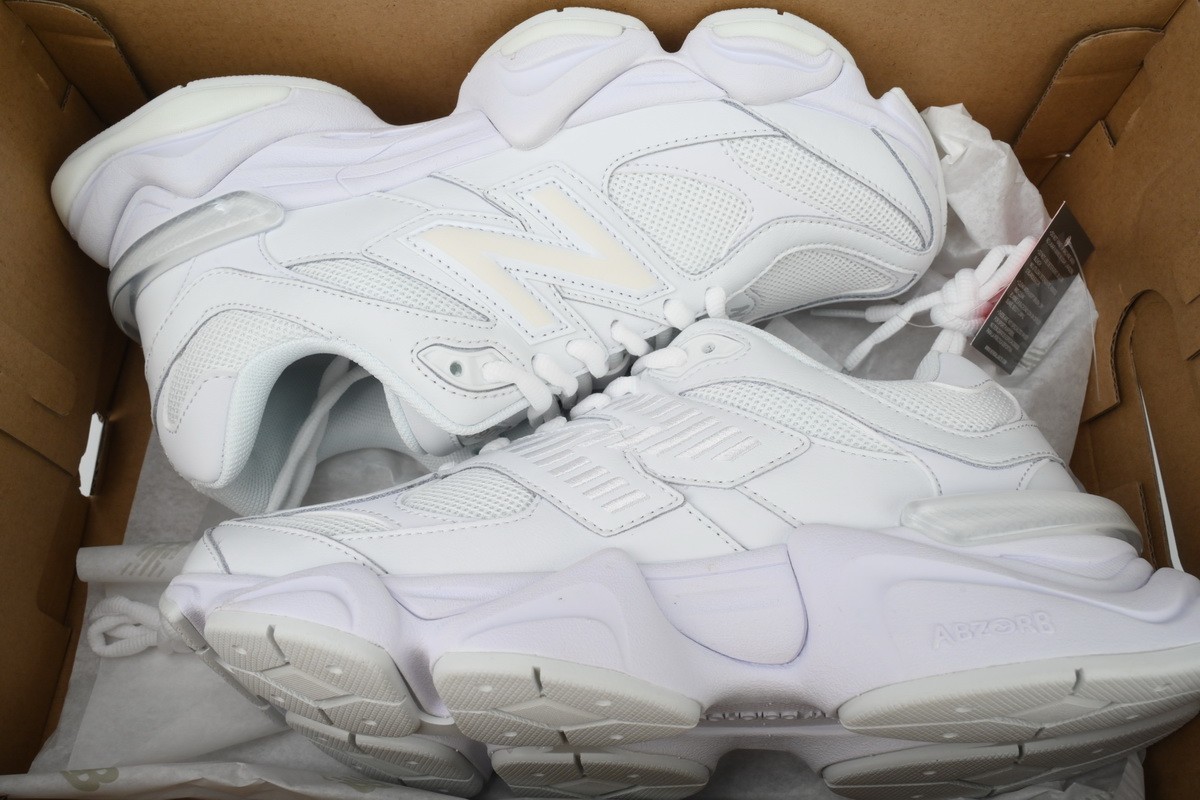 U9060NRJ New Balance 9060 'Triple White' Men Size Fast quick Shipping image 7