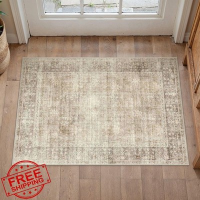 HUGEAR Beige 2x3 Rug Vintage