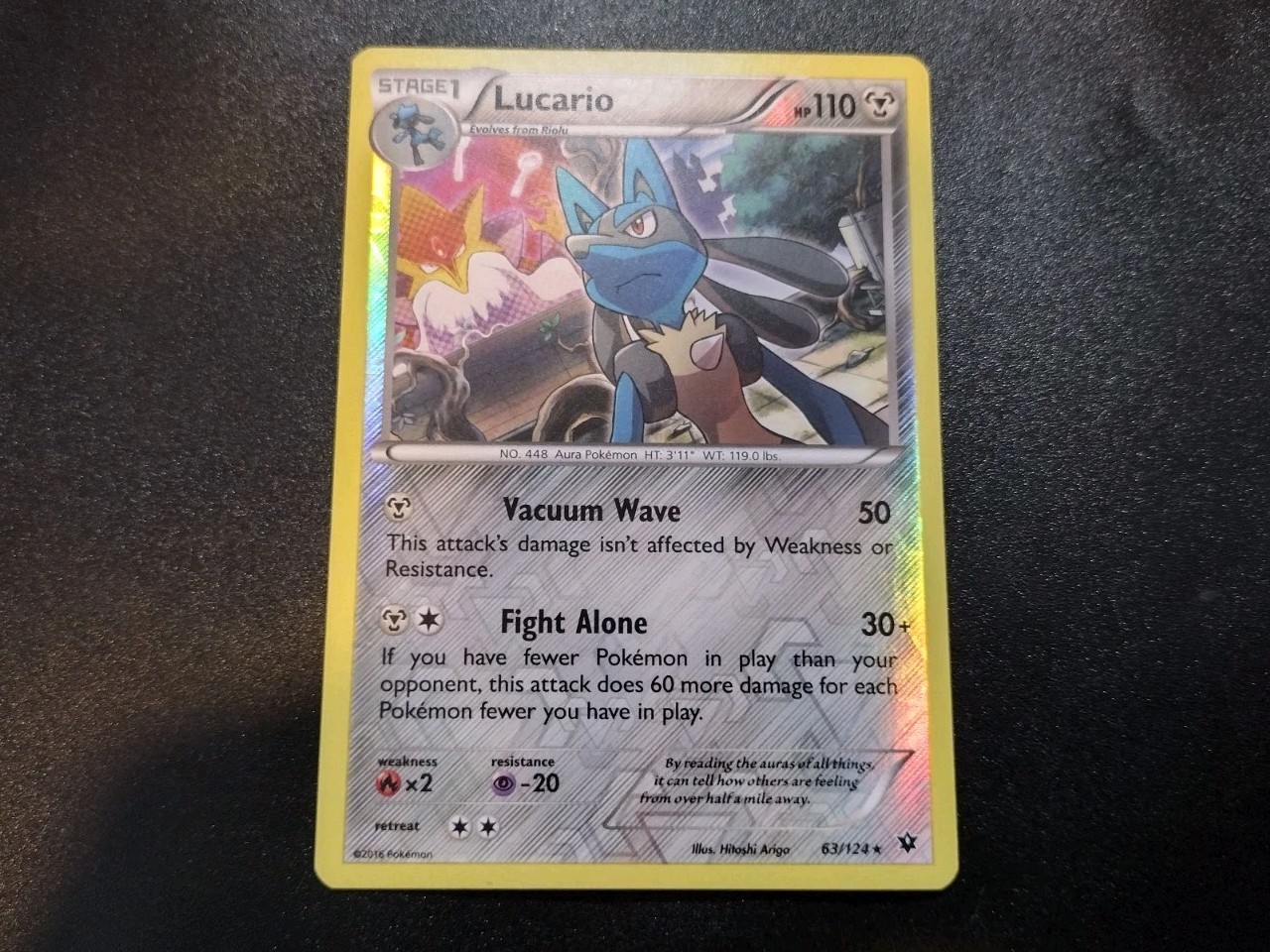 Lucario 63/124 Reverse Holo Rare XY Fates Collide Pokemon Card NM