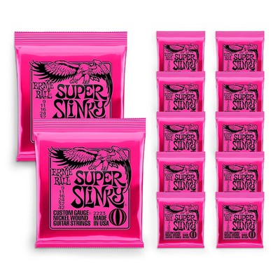 Ernie Ball 2223 Nickel Super Slinky Guitar Strings  Buy 10, Get 2 Free