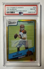 2021 Panini Classics Joe Burrow P/E Significant Signatures Gold Auto /5 PSA 8
