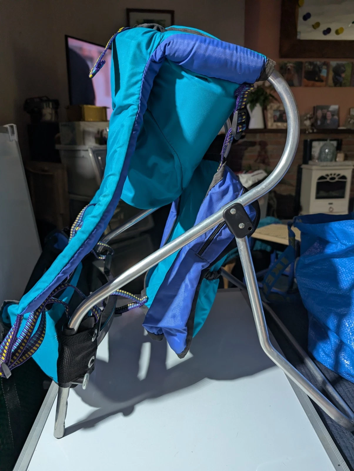 TOMY Baby Carrier Backpack Blue Teal Metal Frame Hiking Walking Pack Lightweight
Opens in a new wind