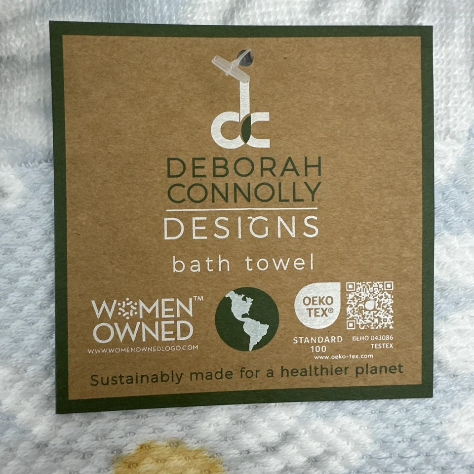 Deborah Connolly 8-Piece Set Blue with White Daisies Bath Hand & Washcloths NWT - Image 4 of 4